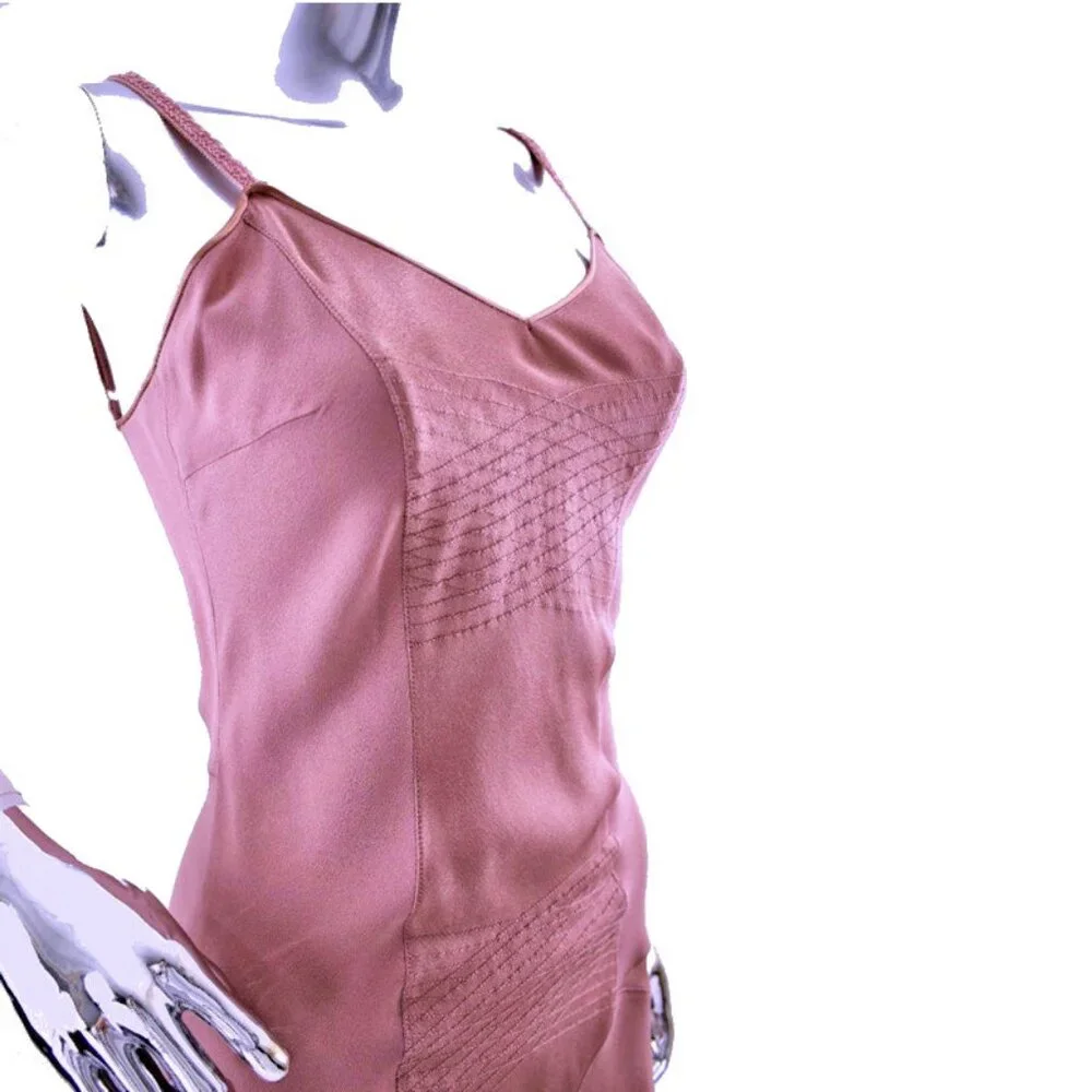 Vintage Fall 2000 JOHN GALLIANO On-The-Bias Lingerie Inspired Cocktail Dress - Picture 4 of 11